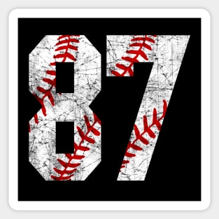 Vintage #87 Baseball Laces Baseball Mom Jersey Love Baseball Sticker